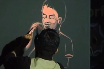 Vilas Nayak, painting ‘Every Child is Special’ at IIS 2013
